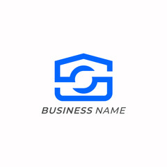 design logo creative camera and letter S