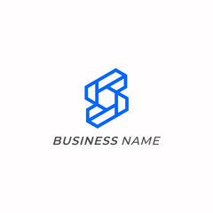 design logo creative letter S and polygon