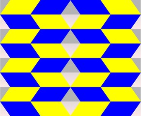 blue and yellow triangle pattern