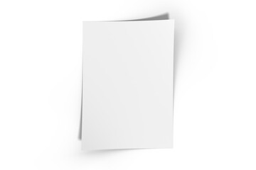 3D realistic blank A4 format paper flyer mockup isolated. Sheet design template for presentation poster, newspaper, flyer, brochure, cover, magazine, card, paper note, postcard, letter or invitation