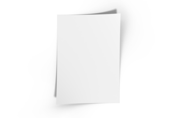 3D realistic blank A4 format paper flyer mockup isolated. Sheet design template for presentation poster, newspaper, flyer, brochure, cover, magazine, card, paper note, postcard, letter or invitation