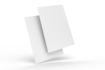 3D realistic blank A4 format paper flyer mockup isolated. Sheet design template for presentation poster, newspaper, flyer, brochure, cover, magazine, card, paper note, postcard, letter or invitation