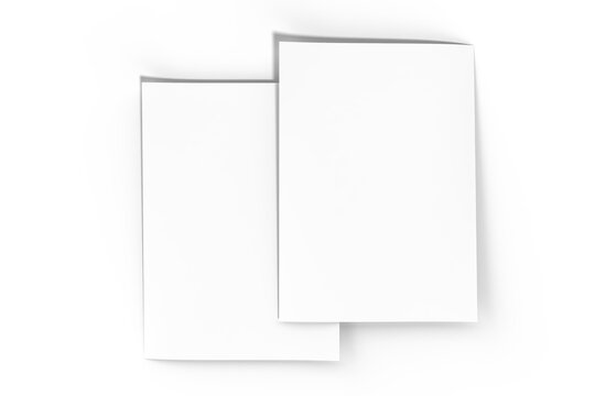 3D realistic blank A4 format paper flyer mockup isolated. Sheet design template for presentation poster, newspaper, flyer, brochure, cover, magazine, card, paper note, postcard, letter or invitation