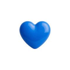 Fototapeta premium 3D Render of a Shiny Blue Heart Shape Perfect for Love, Valentine's Day, or Romance Designs