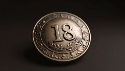 Bronze 18-Year Anniversary Medal with Detailed Design