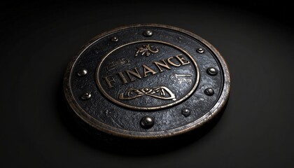 Intricate Shield Emblem Symbolizing Modern Finance and Investment