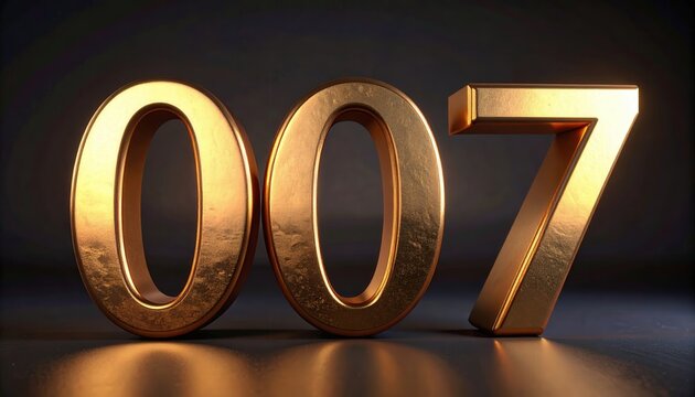 007 Theme Inspired Golden Numeric Display