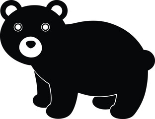 Adorable Black Bear Cub Illustration Simple, Cute, and Wild