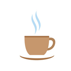 A warm cup of coffee on a saucer
