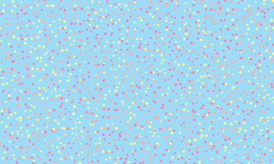 Delightful pastel confetti scatter on a light blue background. Perfect for celebratory designs, websites, packaging, or textile prints. This cheerful, playful pattern evokes joy and festivity.