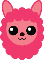Adorable Pink Llama Illustration Cute Cartoon Animal Design