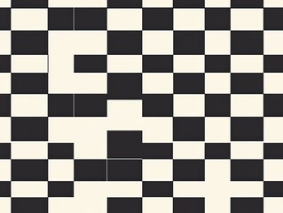 Black and White Checkerboard Pattern Design for Minimalist Style