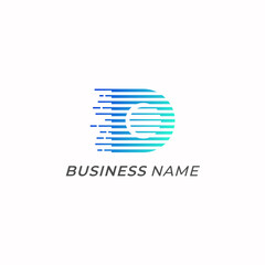 design logo creative letter D and technology