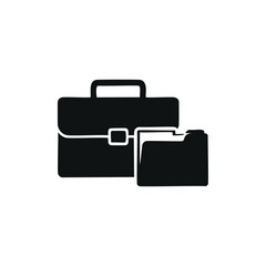 Briefcase and folder icon business documents data