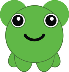 Adorable Green Frog Illustration Cute Cartoon Amphibian Character Design