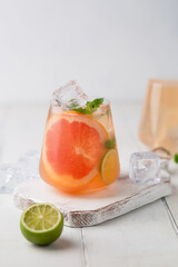 cocktail with citrus and ice