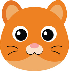 Adorable Orange Kitten Face Cute Cartoon Cat Illustration
