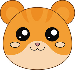Adorable Orange Hamster Illustration Cute Kawaii Animal Design