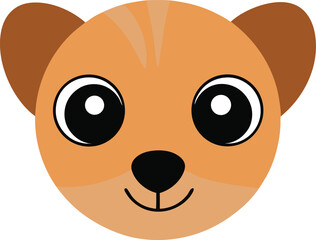Adorable Cartoon Animal Face  Cute Brown Bear Illustration