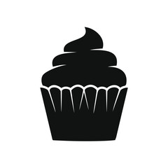 Delicious single cupcake silhouette sweet treat bakery dessert