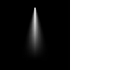 Abstract Light Beam Shining Through Darkness with Focused Soft Edges and Realistic Glow for Stage, Scene, or Visual Effects