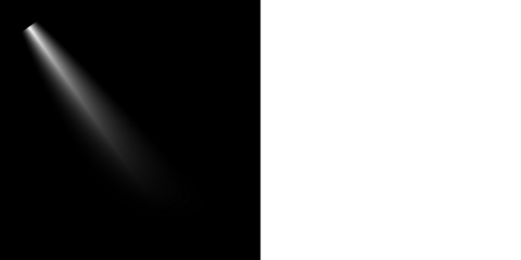 Realistic Stage Spotlight Beam Effect with Black Background and Soft Light Glow for Theater, Concert or Studio Lighting Concept
