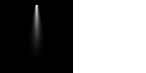 Abstract Light Beam Shining Through Darkness with Focused Soft Edges and Realistic Glow for Stage, Scene, or Visual Effects