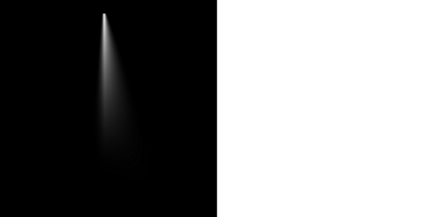 Isolated White Light Ray from Top Left Corner with Smooth Gradient and Transparent Shadow on Dark Background for Drama or Photography