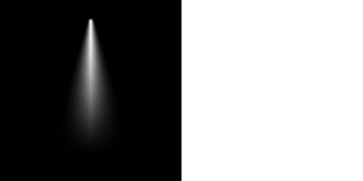 Abstract Light Beam Shining Through Darkness with Focused Soft Edges and Realistic Glow for Stage, Scene, or Visual Effects
