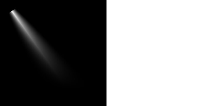 Realistic Stage Spotlight Beam Effect with Black Background and Soft Light Glow for Theater, Concert or Studio Lighting Concept