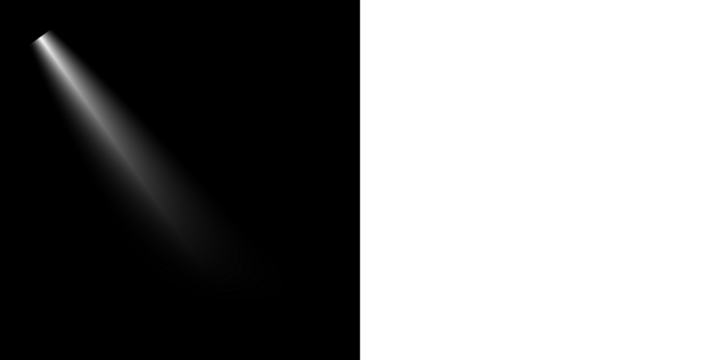 Realistic Stage Spotlight Beam Effect with Black Background and Soft Light Glow for Theater, Concert or Studio Lighting Concept