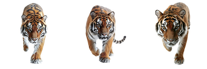 Obraz premium Set of tigers isolated on transparent background PNG