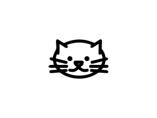 The illustration shows a cute cat with prominent whiskers, pointy ears, and a small, smiling mouth.