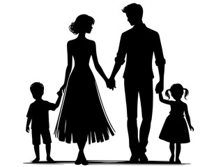 Walking Together in Harmony, A parent carrying a child on the shoulders, surrounded by nature