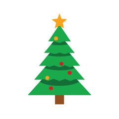 Decorated Christmas tree clipart Vector illustration