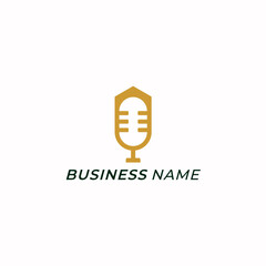 design logo combine podcast and home