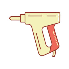 Glue gun icon with red accents