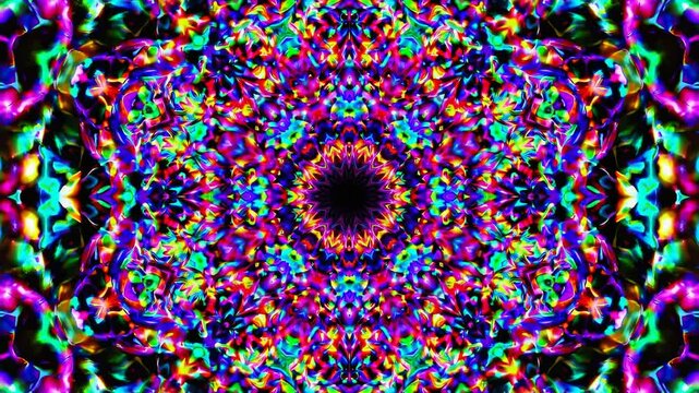 Colorful Kaleidoscope Pattern Seamless Loop