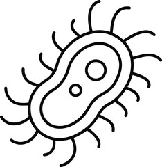 bacteria cell icon line art vector illustration on transparent background
