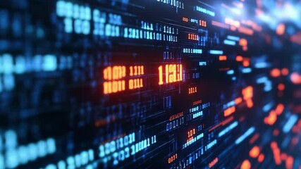 A computer screen with a lot of numbers and letters on it. The numbers are in different colors and sizes, and the letters are also in different colors. Concept of complexity and organization