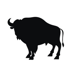 Majestic bison silhouette wild animal strength power