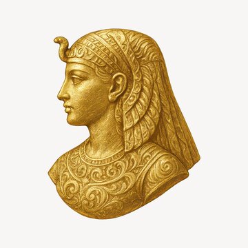 Golden Egyptian queen profile