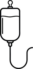 iv drip bag icon line art vector illustration on transparent background
