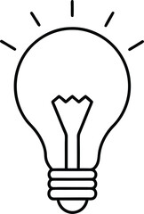 lightbulb idea concept icon line art vector illustration on transparent background
