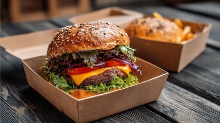 A High Resolution image of sustainable packaging trends in fast food chains.