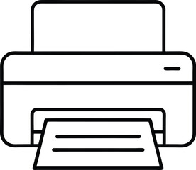 printer icon line art vector illustration on transparent background
