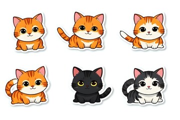 Set of cats stickers