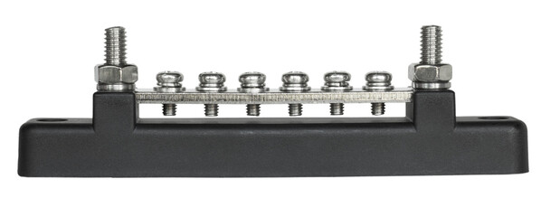 Close-up of a bus bar for wiring electronic circuits