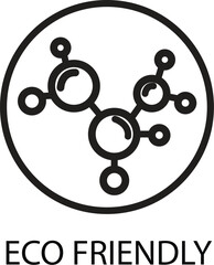 Eco friendly molecule icon vector illustration for sustainable product and environment protection design