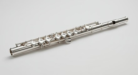Fototapeta premium Silver Flute on White Background
